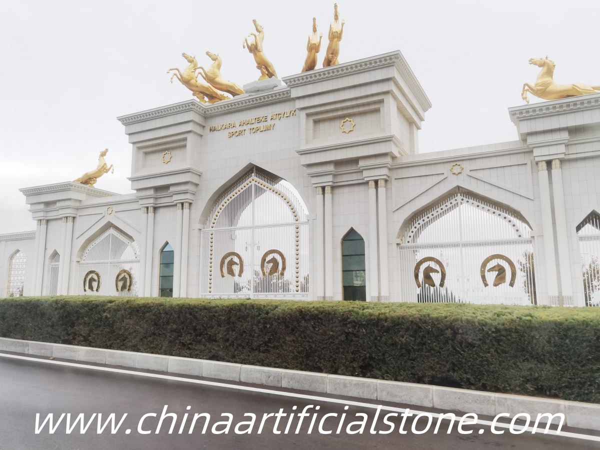 Crystal White marble wall facade Crystal White marble wall facade