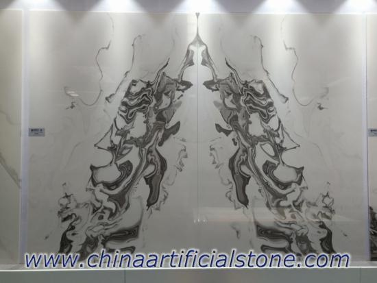 Bookmatched Artificial Faux White Onyx Stone Sheet